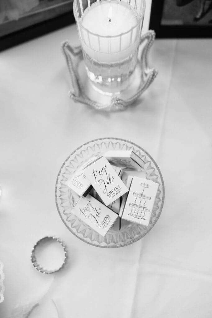 wedding day details at the gallery event space