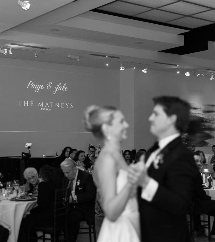 bride and groom wedding day first dance at gallery event space in kansas city
