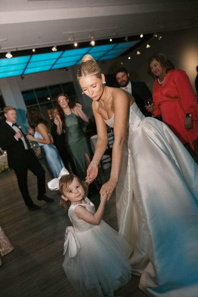 bride and groom wedding day reception at gallery event space in kansas city