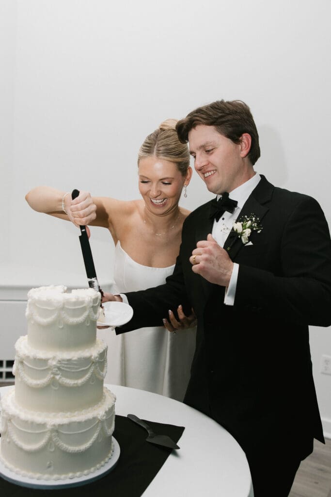 bride and groom wedding day reception at gallery event space in kansas city