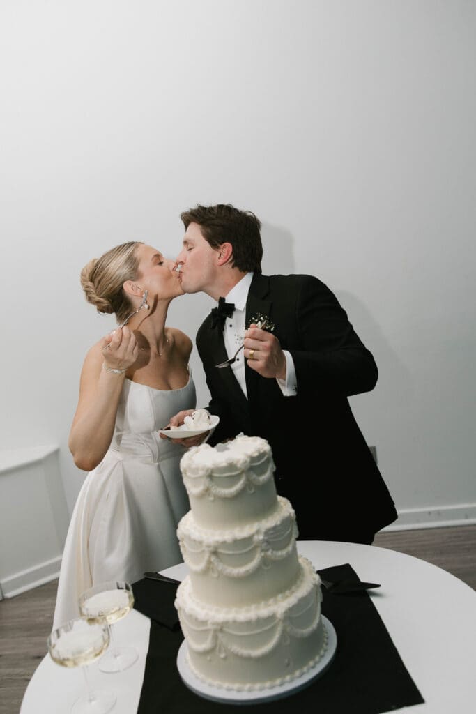 bride and groom wedding day reception at gallery event space in kansas city