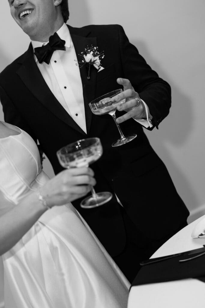 bride and groom wedding day reception at gallery event space in kansas city